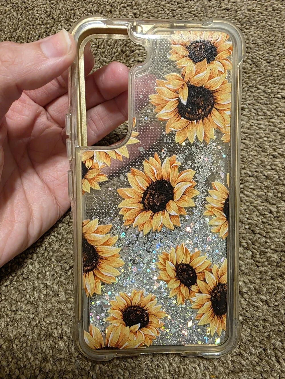 💓 3/$15 Sunflower Glittery Phone Case For Samsung Galaxy S22